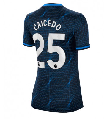 Chelsea Moises Caicedo #25 Koszulka Wyjazdowych Kobiety 2023-24 Krótki Rękaw